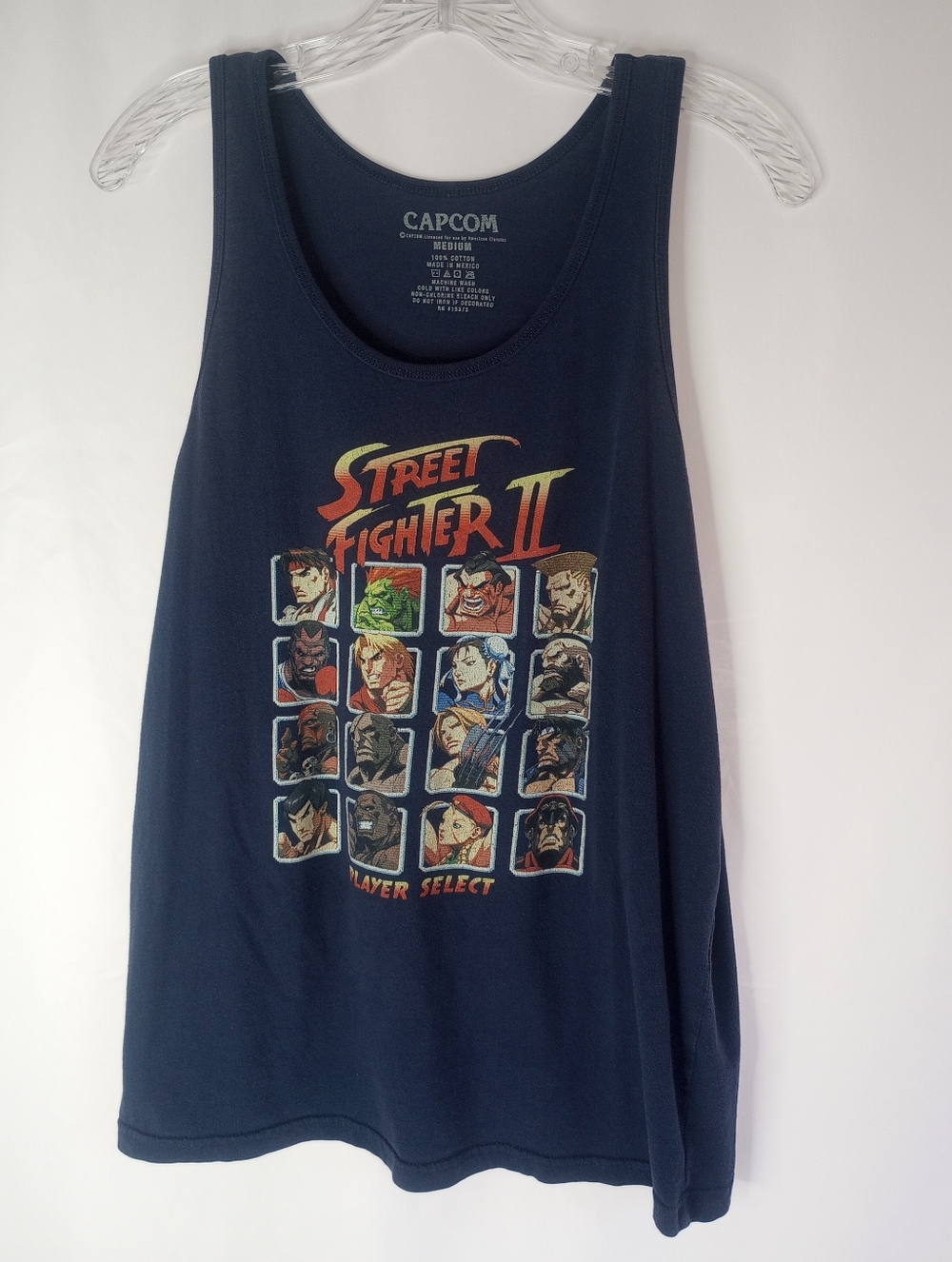 *Street Fighter 2 Capcom Blue Tank Top Size M